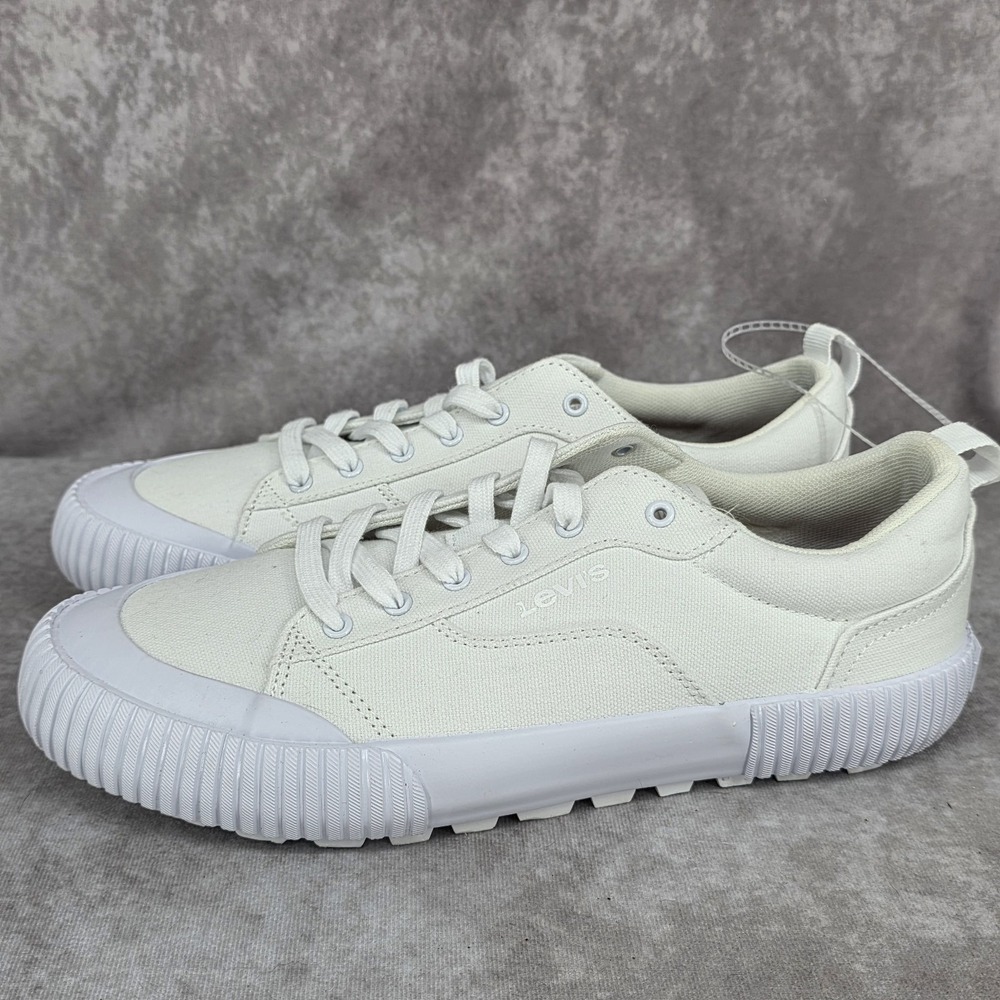 Levis Sneakers Womens 9 White Canvas Low-Top Emma Comfort Casual Shoes NEW
